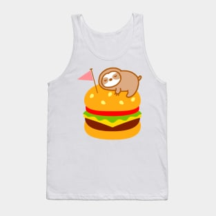 Cute Cheeseburger Sloth Tank Top